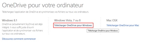 Téléchargement de l'application OneDrive pour PC,...