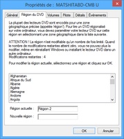Changer le code région du lecteur de DVD sous Windows
