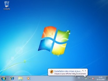 Installation de Windows 7 : Démarrage sur le nouveau bureau...