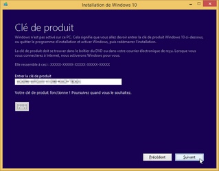 Installation de Windows 10 : Clé produit - N° de licence - de Windows 10