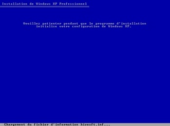 Initialisation de Windows XP