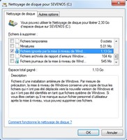 Nettoyeur de disque de Windows : Supprimer les fichiers des anciennes versions de Windows
