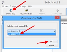 DVD Shrink : Ouvrir le DVD à copier