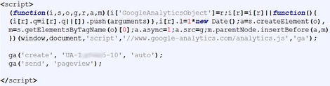 Script de suivi Google Analytics