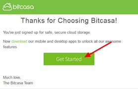 Validez votre adresse mail Bitcasa