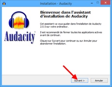 Audacity : Assistant d'installation