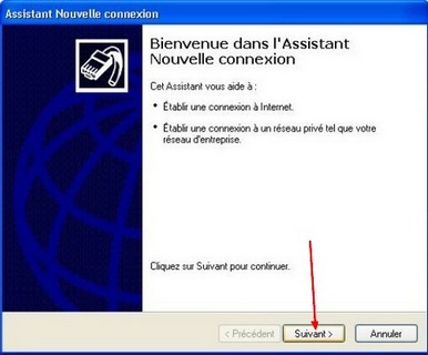 Assistant Nouvelle Connexion Windows XP