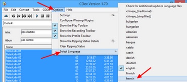 CDex : Utiliser le logiciel en français
