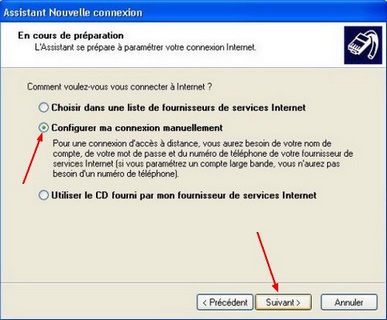 Configurer une nouvelle connexion avec Windows XP