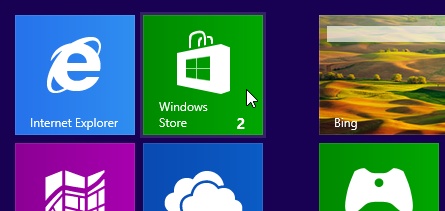 Écran accueil Windows 8