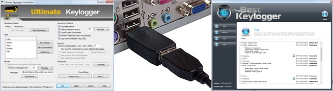 Des exemples de keyloggers logiciels ou USB