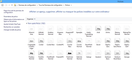 Polices Windows : Fichiers .ttf