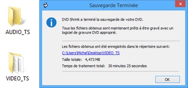 DVD Shrink : Fin de la copie du nouveau DVD