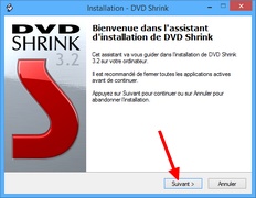 DVD Shrink : Accueil de l'assistant d'installation