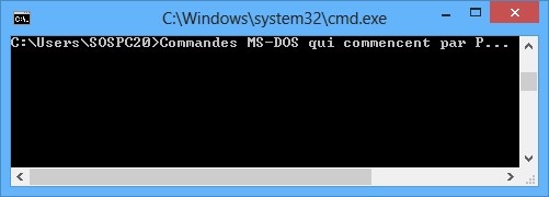 SOSPC20 : Liste des commandes MS-DOS en dépannage informatique - Lettre P