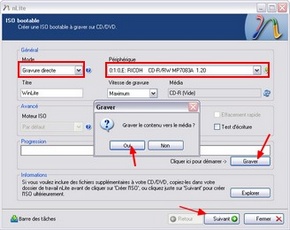 nLite : Options de gravure du CD de Windows XP