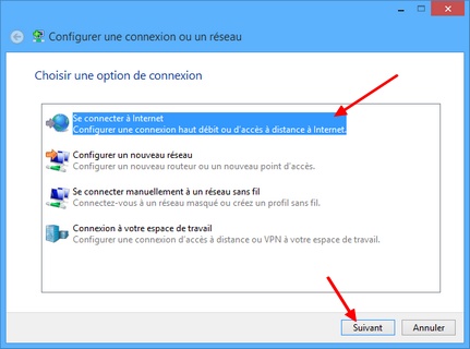 Configurer une connexion ou un réseau avec Windows 7 ou Windows 8