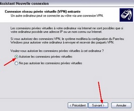Autoriser les connexions privées virtuelles - Windows XP
